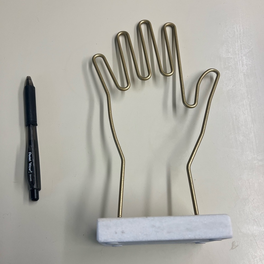 Gold Wire Hand Decor with Marble Base